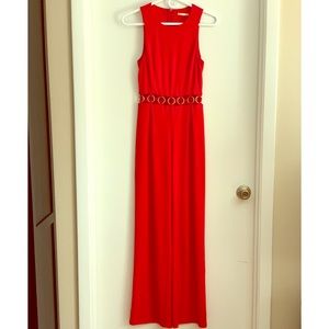 Red Sleeveless Jumpsuit